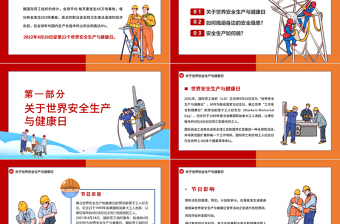 2022安全我們共同守護(hù)PPT卡通風(fēng)世界安全生產(chǎn)與健康日宣傳教育課件模板