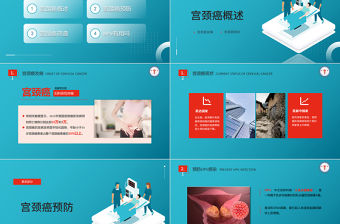 2022宮頸癌和HPV疫苗醫療保健宣傳知識講座PPT簡約大氣醫療教學各種疾病醫理PPT模板