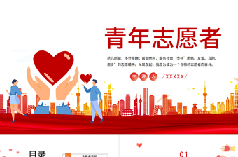2022青年志愿者PPT集約卡通風(fēng)中國志愿者服務(wù)日主題課件模板下載
