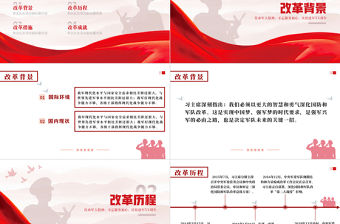 書寫改革強軍時代答卷PPT簡約黨建風新時代國防和軍隊建設成就綜述專題黨課課件模板