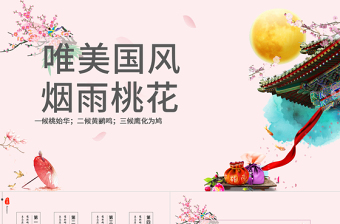 桃花節(jié)PPT簡約中國風(fēng)桃花吟通用模板