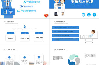 2022各種常見管道護理PPT簡約商務醫學行業通用PPT