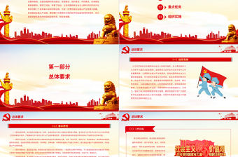 新時代全面從嚴治團實施綱要PPT紅色黨政風共青團員專題黨課課件模板