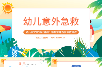 2022幼兒意外急救PPT卡通風(fēng)幼兒園安全知識培訓(xùn)課件模板