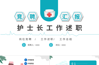 2022護(hù)士長(zhǎng)工作述職PPT藍(lán)色簡(jiǎn)約商務(wù)醫(yī)療護(hù)士長(zhǎng)工作述職報(bào)告工作總結(jié)模板