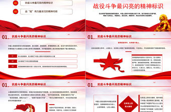 2022新時代不朽的精神豐碑PPT紅色黨政風偉大抗疫精神的時代內涵和歷史意義專題黨課課件模板