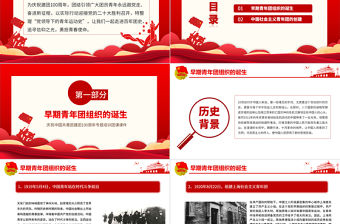 中國青年運動史PPT精美大氣風五四以來黨領導下的青年運動的光輝歷程專題團課