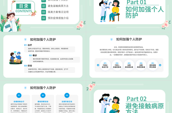 2022同心抗疫靜待花開PPT卡通插畫風(fēng)抗疫健康培訓(xùn)系列專題課件模板