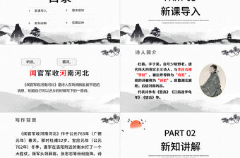 2022古詩三首 聞官軍收河南河北PPT第9課小學五年級語文下冊部編人教版教學課件