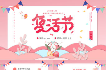 粉色卡通手繪復(fù)活節(jié)活動(dòng)介紹PPT模板