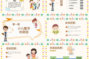 2022小兒腹瀉護理查房PPT創意童趣醫療風護理查房通用PPT模板下載