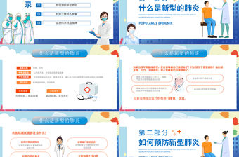 普及防疫知識弘揚抗疫精神PPT紅色大氣風抗擊疫情專題課件模板