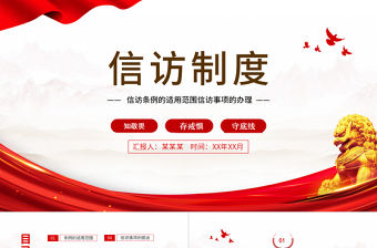 2022信訪制度PPT簡約風信訪條例的適用范圍信訪事項的辦理課件模板