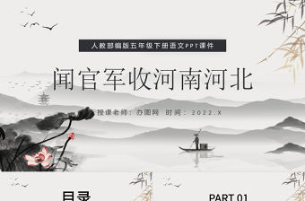 2022古詩三首 聞官軍收河南河北PPT第9課小學五年級語文下冊部編人教版教學課件