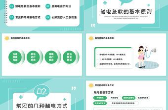 2022觸電急救知識PPT綠色卡通風(fēng)觸電急救知識科普培訓(xùn)講座課件模板