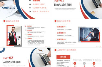 2022新員工入職與試用期管理辦法PPT簡約風企業新員工入職培訓課件模板