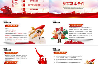 2022我參軍我光榮PPT紅色黨政風征兵宣傳知識講座專題課件模板