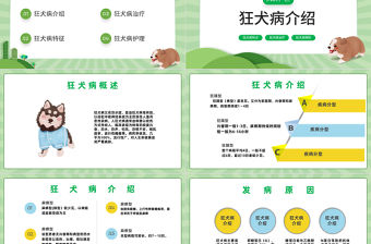 2022狂犬病介紹及護理PPT卡通風狂犬病介紹預防課件模板