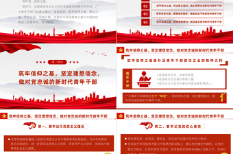 筑牢四基爭(zhēng)做建功新時(shí)代青年干部PPT紅色黨政風(fēng)2022機(jī)關(guān)事業(yè)單位黨日活動(dòng)黨課課件模板