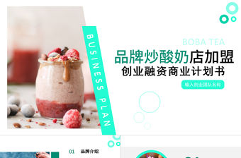 2021健康時尚品牌炒酸奶招商加盟動態PPT
