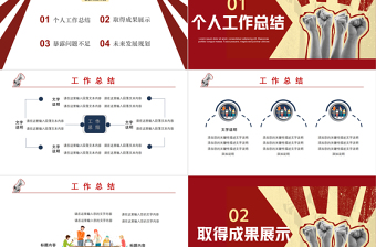 2021紅色加油打工人年度工作計(jì)劃總結(jié)PPT模板