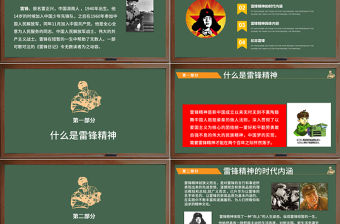 扁平復古風雷鋒日主題班會PPT