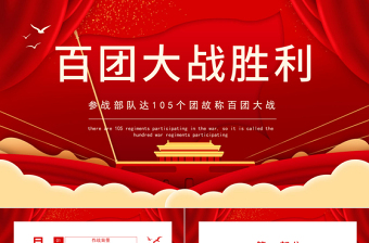 2021百團(tuán)大戰(zhàn)勝利PPT參戰(zhàn)部隊(duì)達(dá)105個(gè)團(tuán)故稱(chēng)百團(tuán)大戰(zhàn)動(dòng)態(tài)PPT模板
