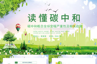 2021讀懂碳中和PPT碳中和概念全球變暖嚴重性及相關政策模板