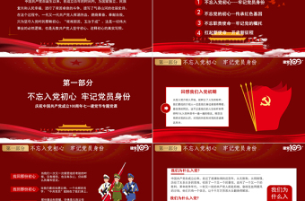 紅色簡約黨政知黨史感黨恩跟黨走慶祝建黨百年黨課PPT