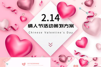 浪漫情人節活動策劃方案PPT模板