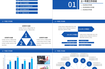 2023年終總結暨新年計劃PPT藍色商務風模板
