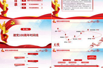 2021慶祝建黨一百周年百年征程初心不渝黨課藍(lán)色黨政風(fēng)PPT模板