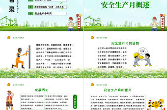 2021年安全生產月綠色清新PPT模板