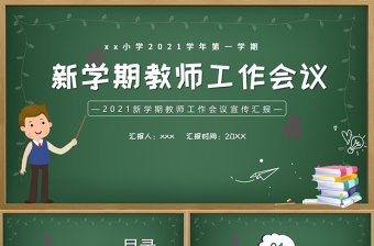 2021新學(xué)期教師工作會(huì)議PPT校園風(fēng)中小學(xué)幼兒園教師工作安排以及日常事務(wù)教學(xué)計(jì)劃課件模板下載