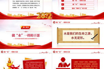 2022做水火型沾煙火氣的干部PPT紅色黨政風(fēng)基層黨委黨支部黨日活動黨課課件模板