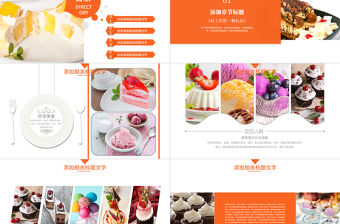 餐飲美食甜品店茶餐廳下午茶PPT動態模板