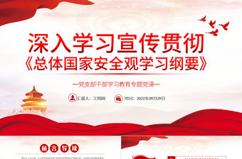 2022深入學習宣傳貫徹《總體國家安全觀學習綱要》PPT黨建風基層黨委黨支部干部學習教育專題黨課課件