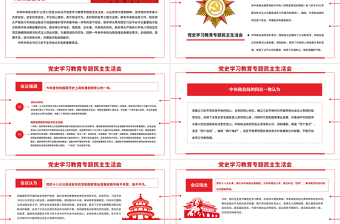 黨史學(xué)習(xí)教育專題民主生活會PPT弘揚(yáng)偉大建黨精神堅(jiān)持黨的百年奮斗歷史經(jīng)驗(yàn)增加歷史自信增進(jìn)團(tuán)結(jié)統(tǒng)一增強(qiáng)斗爭精神黨課