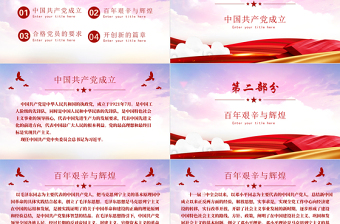 炫彩黨政風(fēng)熱烈祝賀中國共產(chǎn)黨建黨一百周年P(guān)PT