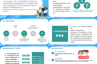 2022如何應(yīng)對校園欺凌和暴力PPT卡通風(fēng)中小學(xué)生如何應(yīng)對校園欺凌和暴力主題班會課件模板