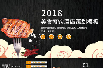 美食餐飲酒店策劃PPT模板