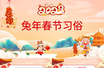 2023春節習俗PPT傳統節日之春節習俗介紹課件模板下載
