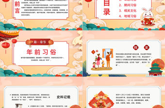 2023春節習俗PPT傳統節日之春節習俗介紹課件模板下載