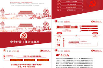 中央經(jīng)濟(jì)工作會議精神PPT紅色大氣2022年中國經(jīng)濟(jì)工作重點(diǎn)內(nèi)容解讀黨課課件下載