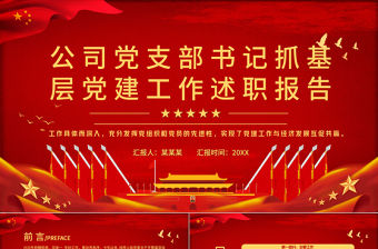 黨支部書記抓基層黨建工作述職報告PPT紅色黨政風(fēng)公司黨支部書記專題黨課課件
