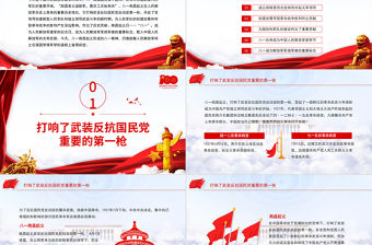 八一南昌起義PPT2021黨史故事黨史教育專題黨課之新中國歷史的重要進程PPT模板