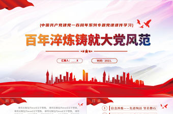 2021百年淬煉鑄就大黨風(fēng)范pPPT中國共產(chǎn)黨建黨一百周年系列專題黨課課件學(xué)習(xí)