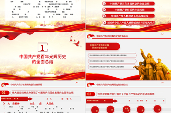 2021銘記光輝歷史傳承建黨精神PPT紅色簡潔學習七一重要講話精神黨建黨課模板