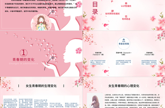 粉色溫馨女生青春期心理健康預(yù)防性侵害安全主題教育班會