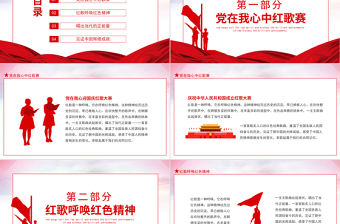 2021黨在我心中紅歌大賽PPT慶祝建黨100周年紅歌呼喚紅色精神見(jiàn)證新中國(guó)的光輝成就動(dòng)態(tài)PPT模板